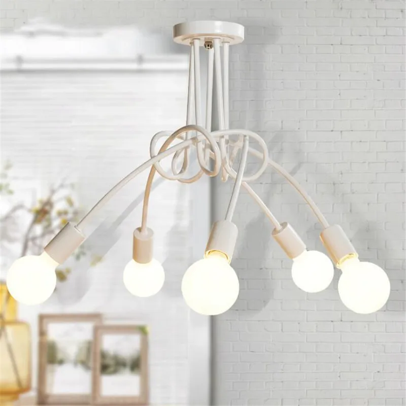 Приблизительная черная белая красная потолочная лампа E27 винтажная Подвесная