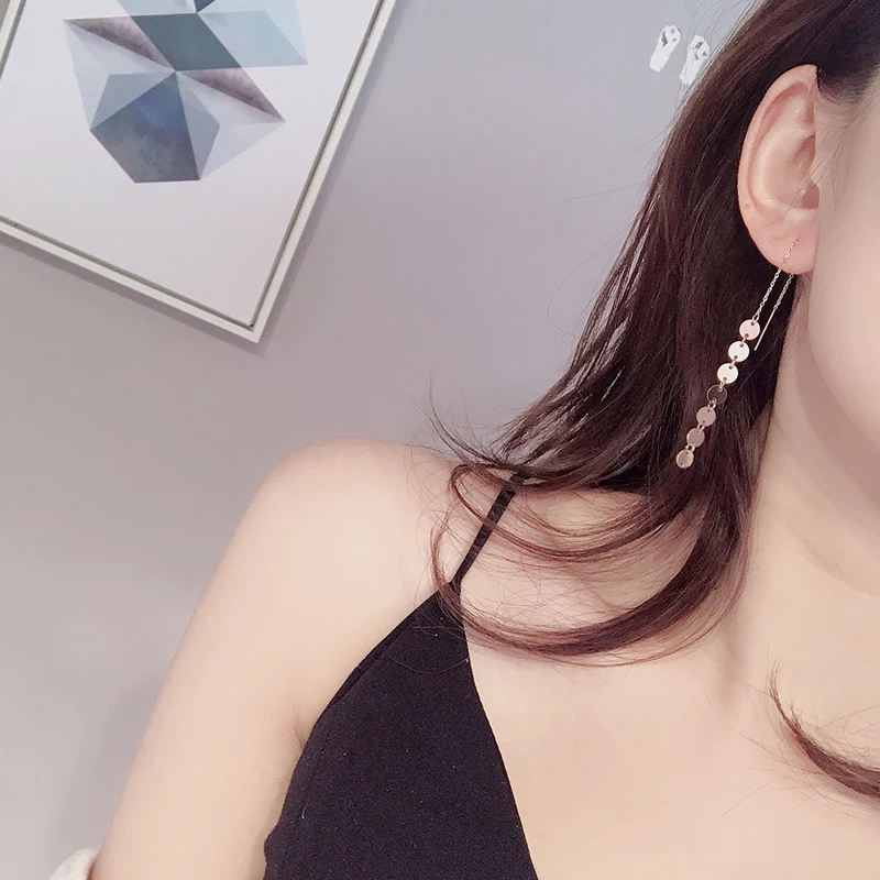 Серьги-гвоздики с блестками YUN RUO круглые серьги-гвоздики кисточкой розового