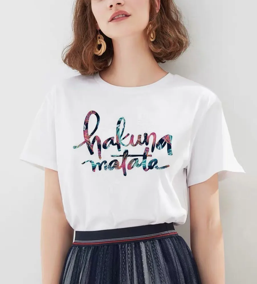 Hakuna Matata рубашка Женская Harajuku Ullzang винтажная кавайная футболка Femme Homme летняя футболка Модный Топ Футболка женская футболка - Цвет: 8