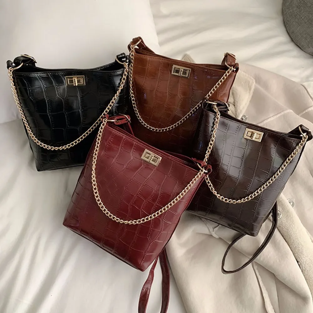 Сумка для женщин 2020 сумки с каменным узором цепи винтажная сумка через плечо