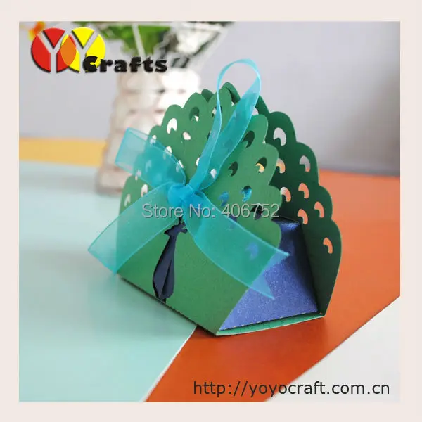 Luxury unique wedding favor laser cut peacock candy box | Дом и сад