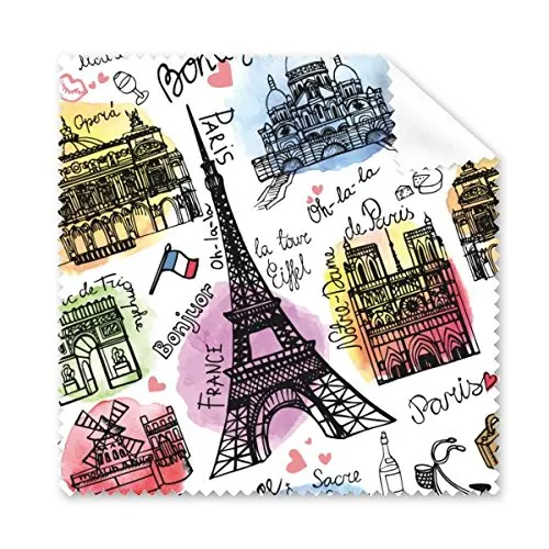 

Class Building France Landmark Architecture Custom Landscape Pattern Glasses Cloth Cleaning Cloth Phone Screen Cleaner 5pcs