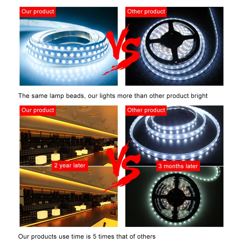 5050 SMD 600 Led светильник V Светодиодная лента Однорядная Лента лампы