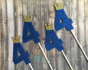 Королевский подарок на день рождения кекс, Топпер, Маленький принц, Топпер, королевский синий Топпер для кексов