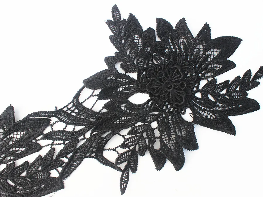 10 ярдов 3D черный цветок кружевная отделка вышитая лента Мотив Venise Венеция
