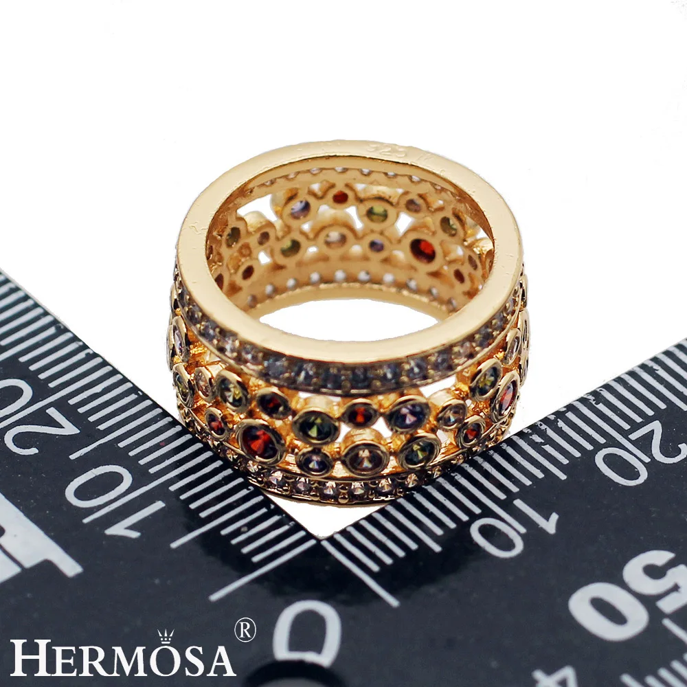HERMOSA ювелирные изделия полый дизайн многоцветные блестящие драгоценные камни