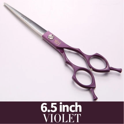 6.5 Violet Fenice высококачественные красочные 6,5 дюймовые ножницы из нержавеющей стали для стрижки домашних животных для ухода за собакой, прямой резак - Цвет: 6.5 Violet
