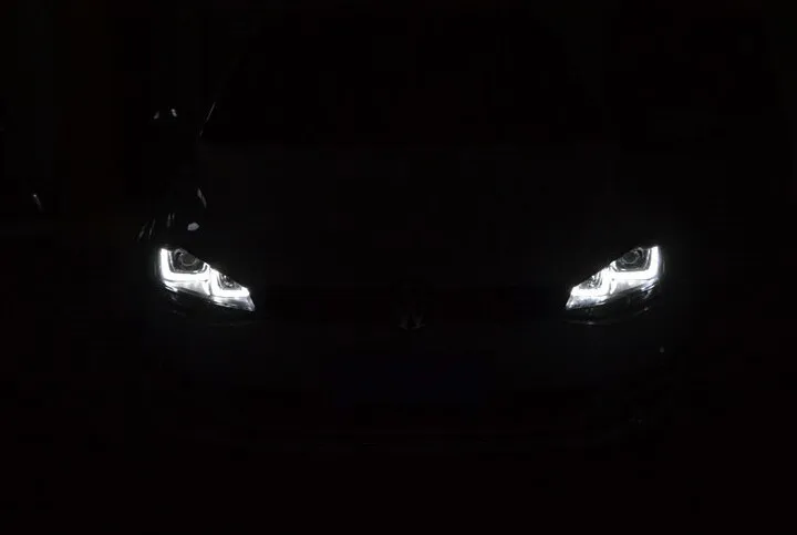 Для vw golf 7 головной светильник двойной U ангельские глазки DRL для vw golf MK7 автомобильный Стайлинг H7 Bi-xenon двойные линзы парковка светодиодный светильник