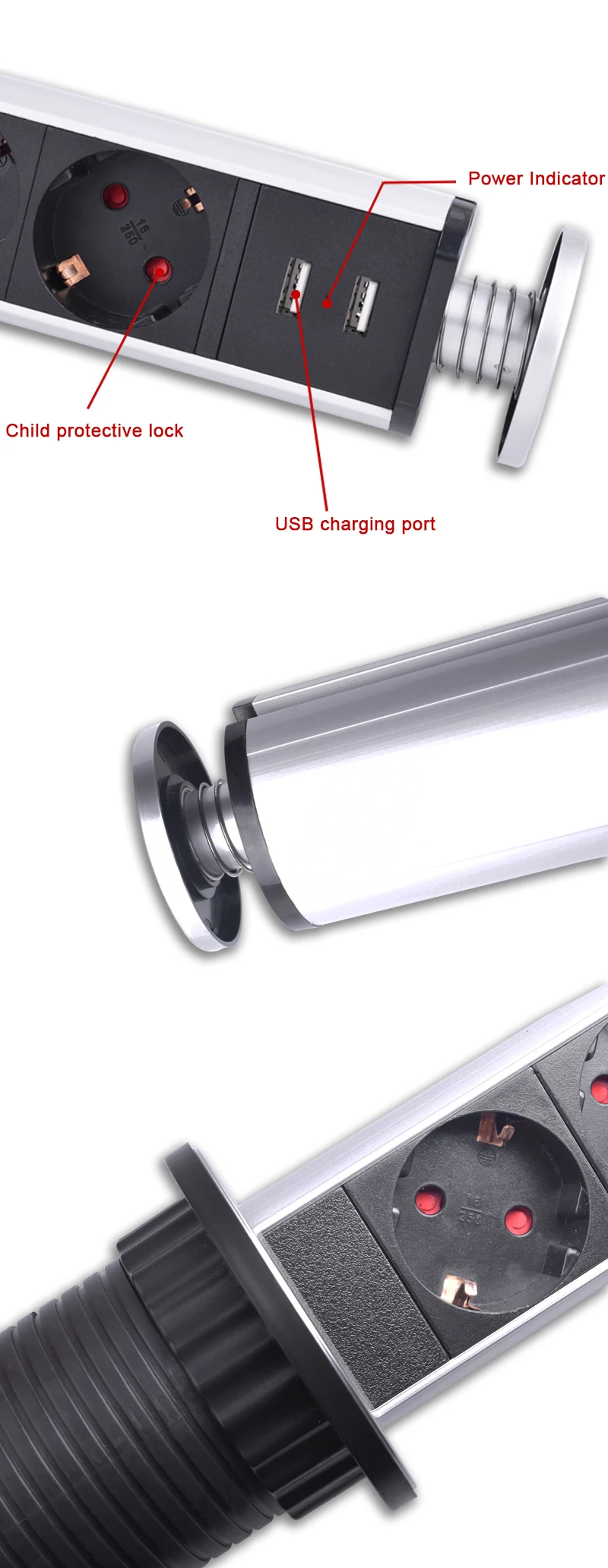 COSWALL 16A PULL POP UP 3 Разъем питания 2 usb порт зарядки кухонные настольные розетки выдвижные столешницы Столешница EU вилка