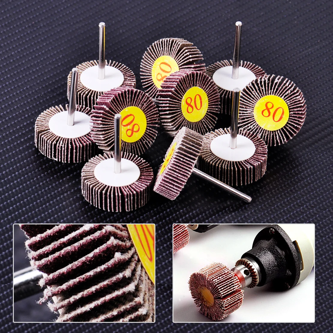 LETAOSK High Quality 10pcs 80# Grit Flap Wheel Sander Sanding Disc Replacement Abrasive Grinder Rotary Tools | Инструменты