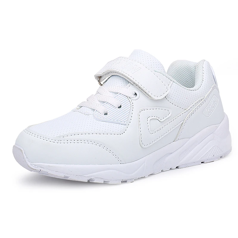 Обувь с дышащей сеткой кожа Кроссовки для девочек мальчиков Дети Белый