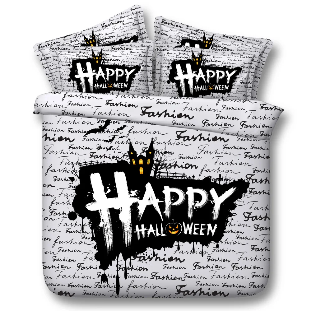 

Free shipping 3d cartoon All Saints' Day 4pcs bedding set without filling Halloween Day twin/full/queen/king/super king size