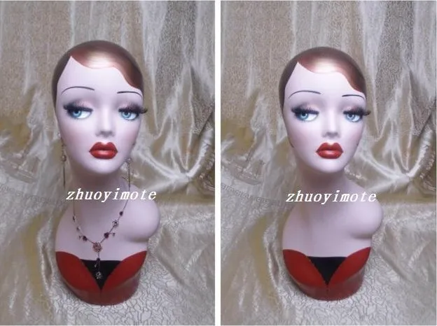 High quality Fiberglass Vintage Manikin Heads , Female Mannequin Dummy Head Hat Display