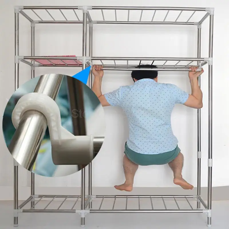 Тканевый шкаф стальная рама толстая усиленная простая экономичная двойная