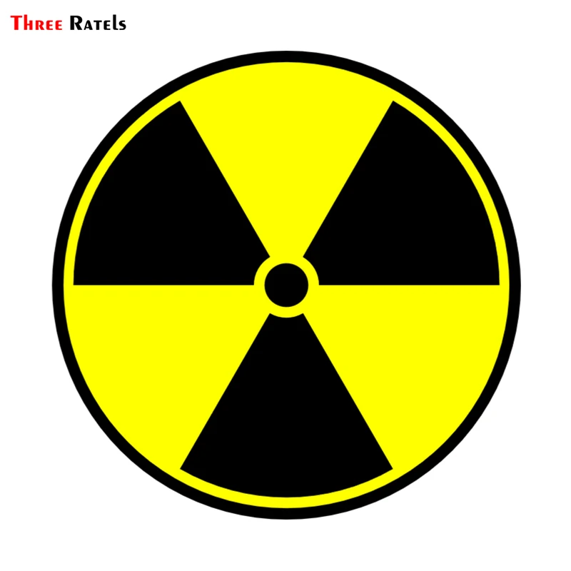 Three Ratels TRL024# 15x15см Предупреждение радиоактивное полноцветные наклейки на авто из