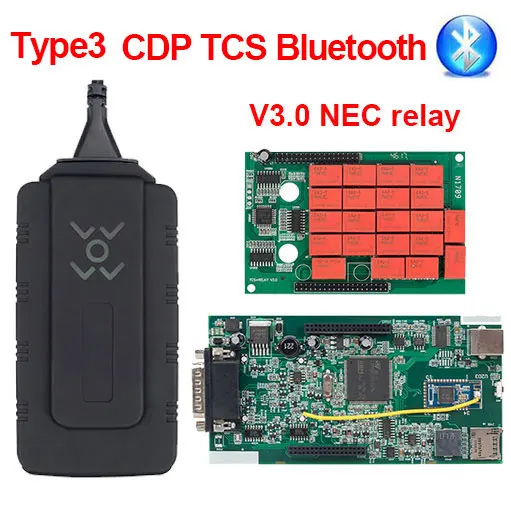 CDP TCS V3.0 плата OBD2 автомобильный Грузовик tcs cdp tcs pro монитор реле Bluetooth obd ii сканер,00 keygen автоматический диагностический инструмент - Цвет: CDP TCS BT