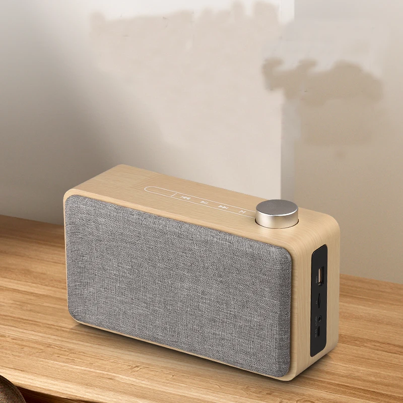 Деревянный Bluetooth динамик металлическая ручка настройки беспроводной звуковая