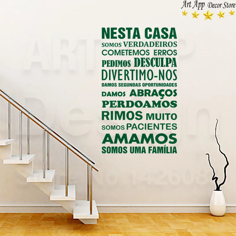 Хорошие наклейки на стены с правилами для дома испанского качества на новом дизайне искусства Виниловые цитаты настенные наклейки, съемные декор для дома.