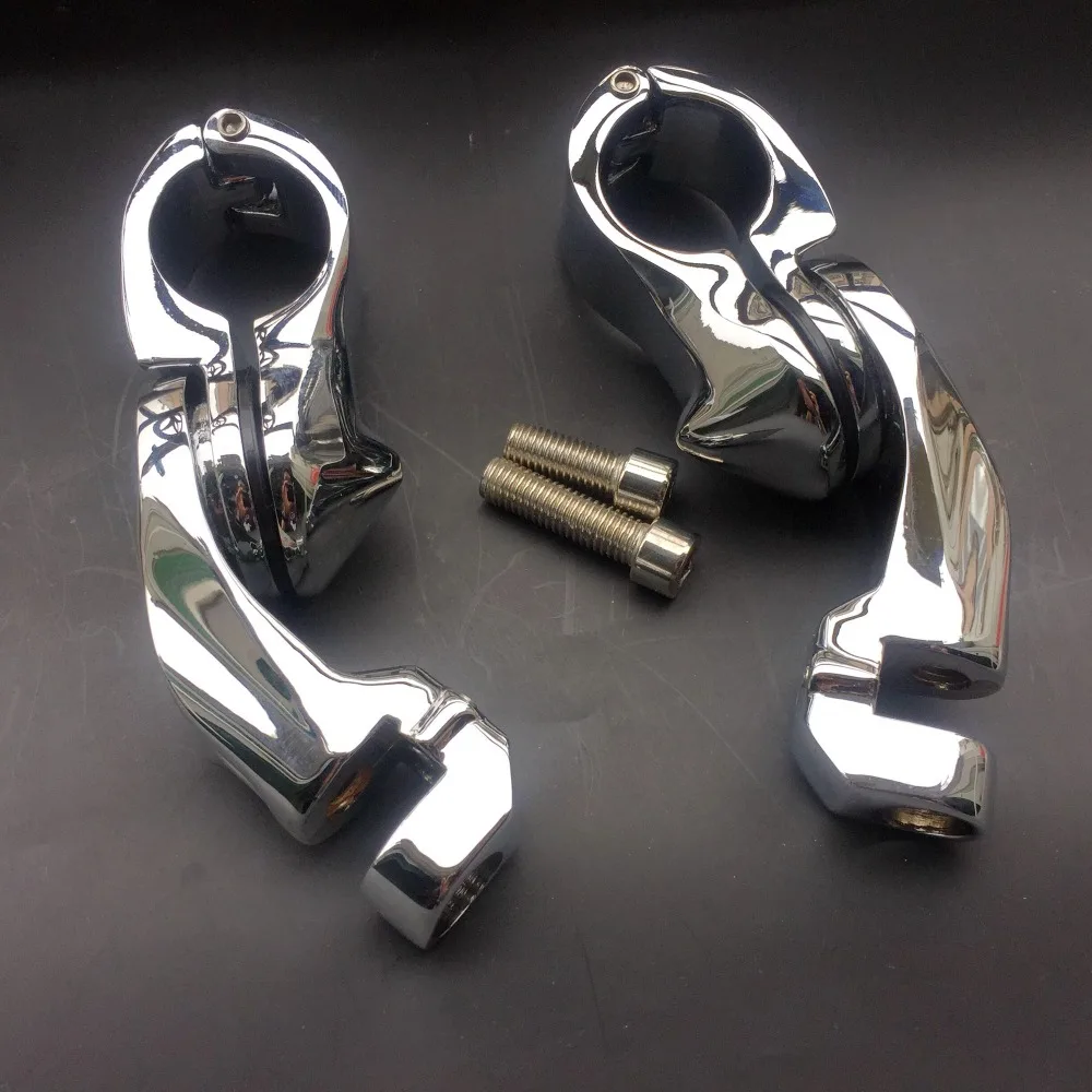 

100% Brand new for Harley Road Glide Dyna Sportster Road King Chrome Short Angled Adjustable Highway Peg Mount Kit 32mm