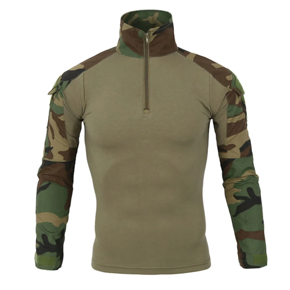 Army Green Камуфляжная армейская футболка для мужчин, США, RU, солдат, Боевая тактическая футболка, военная сила, Мультикам, камуфляжные Футболки с длинным рукавом - Цвет: Army Green