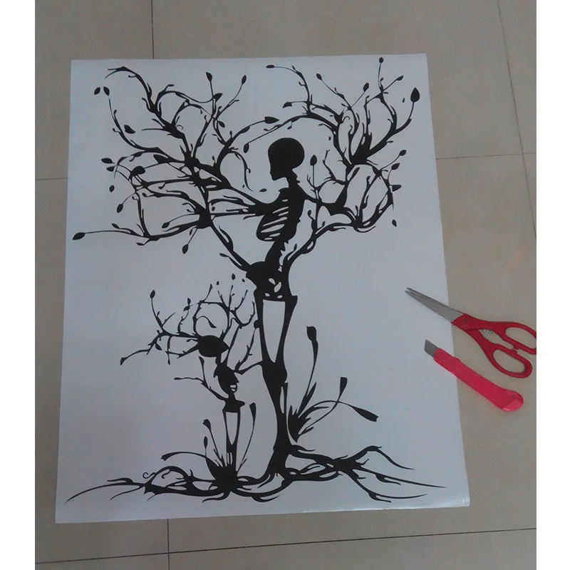 Индивидуальный череп дерево предложение гостиная виниловая вырезка Наклейка на