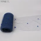 25 см, в темно-синий горошек Клетка Фата сетки аксессуар для волос шляп покрывал Veilling DIY ткань чародей Материал головной убор