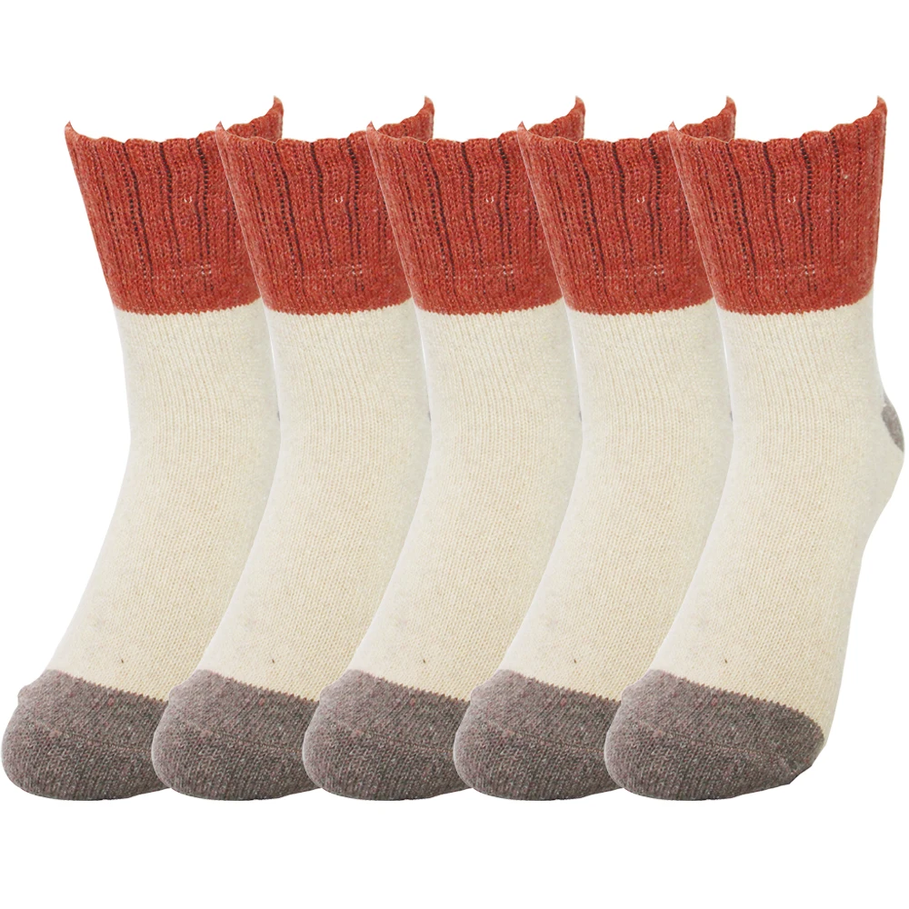 MEI LEI YA 10 pieces = 5 pairs Rabbit Wool Socks Autumn And Winter Ladies Wool Socks Thick Section Warm Socks Fawn pattern