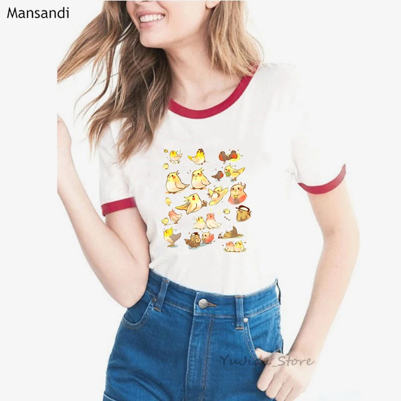 Футболка женская с забавным принтом птиц и животных 2021 | Женская одежда