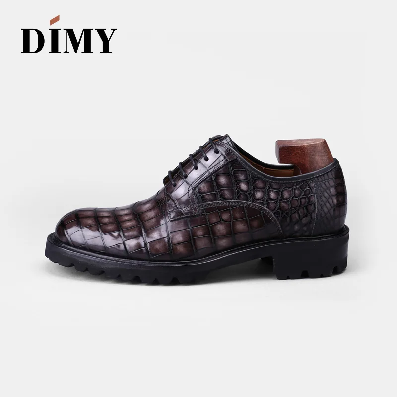 DIMY/ г.; Мужская обувь; Новинка; обувь в британском стиле из крокодиловой кожи; удобная дышащая кожаная обувь в деловом стиле
