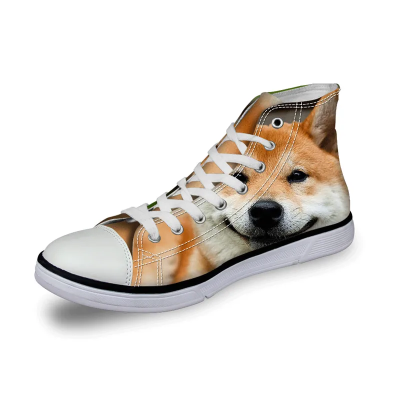 

Кеды Akita женские с высоким верхом, плоская подошва, Вулканизированная подошва, с принтом собак, летняя обувь, 2021