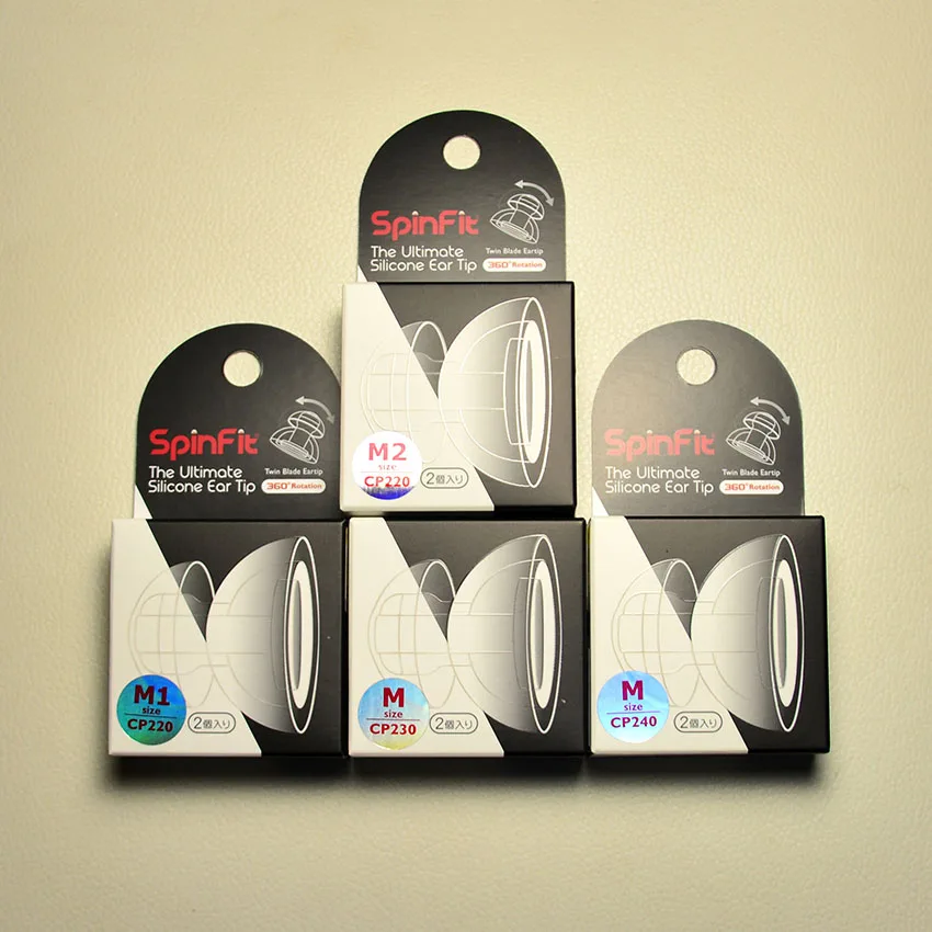 1 пара (2 шт.) запатентованные силиконовые наушники SpinFit CP220 CP230 CP240 с поворотом на 360