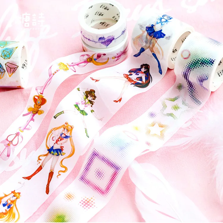 

Sailor Moon Gilding Washi Tape DIY Scrapbooking Masking Tape School Office Supply Escolar Papelaria