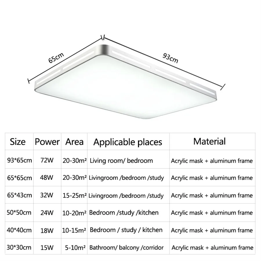 

Modern Decorative Ceiling light 3Color-change Square LED Ceiling Lamp Remote Control Indoor Fixtures Livingroom 32W72W Lamp