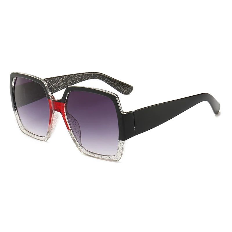

Square Retro Sunglasses Women Luxury Brand Designer Glasses Glitter Big Frame Shades For Woman Sunglases Yellow Red Gafas De Sol