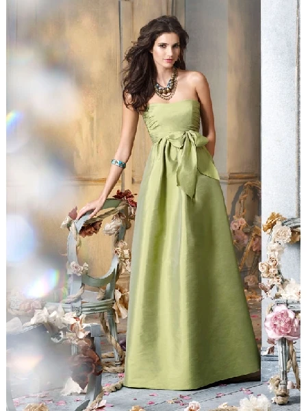 2014 best sale grassgreen bowknot pleat alluring off the shoulder sexy prom dresses new arrival strapless taffeta gown | Свадьбы и