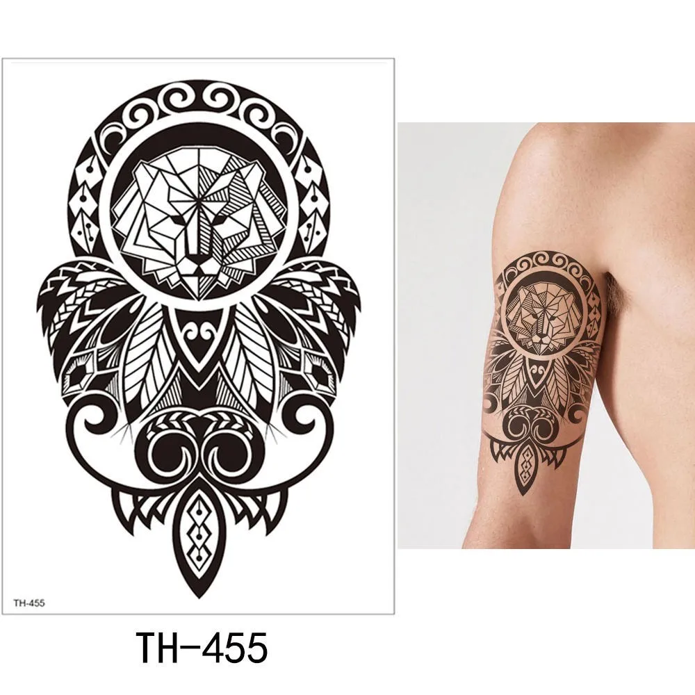 TH-455 Glaryyears 1 лист, временная татуировка, наклейка, модная Татуировка, Лев, флеш-тату, водонепроницаемый, маленькое боди-арт, для мужчин и женщин, TH Link 10 - Цвет: TH-455