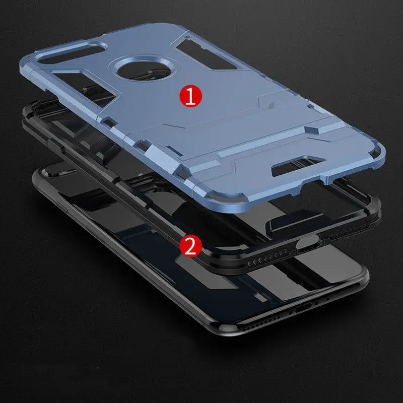 Гибридный защитный противоударный чехол 2в1 для Nokia X5 X6 1 2 3 5 6 9 8 2,1 5,1 6,1 Plus TPU+ PC чехол с подставкой для iPhone X XR XS