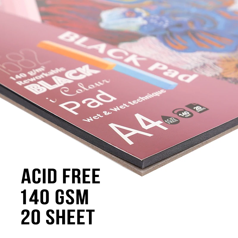 Превосходное a4 a5 черный Pad 140gms 20 Простыни картон блокнот fsketch книга Тетрадь или живопись графика дневник творческий подарок