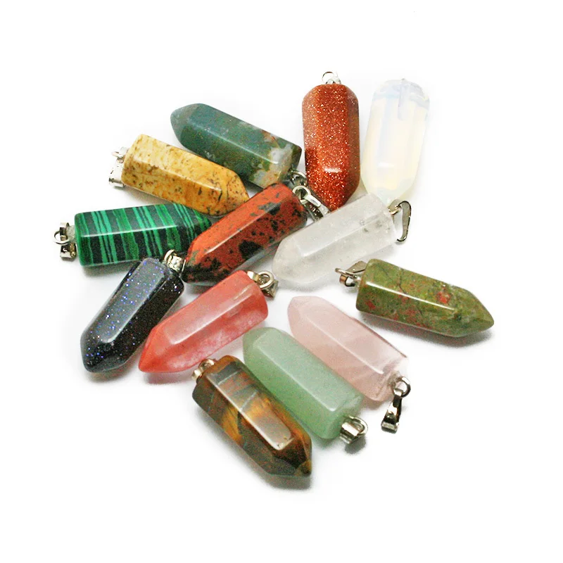 Подвесной рейки в форме пули бисер из натурального камня шестиугольные колонны