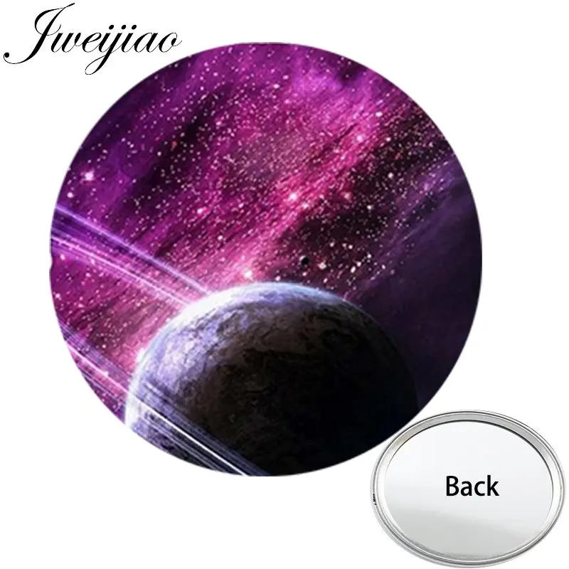 

JWEIJIAO Planet Stars Galaxy Art Photo One Side Mini Pocket Mirror Portable Makeup Vanity Hand Travel Purse Mirror