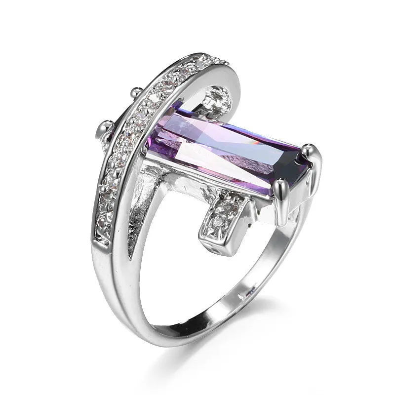 

1Pc HIP Hop Creative fashion rectangular zircon ring Wedding accessories For Women Men Jewelry Dropshiping Couple gift