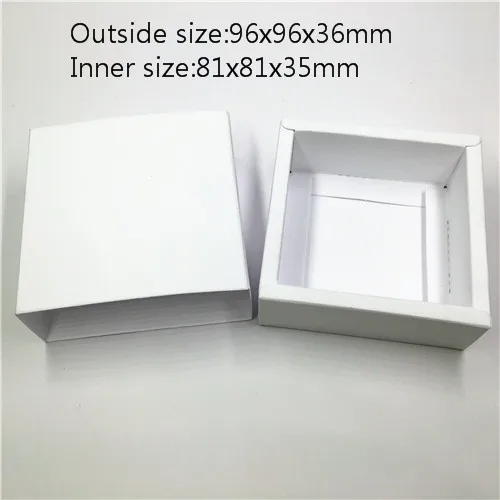 96x96x36mm 20 шт бумажные подарочные коробки, крафт-коричневые упаковочные коробки для мыла ручной работы, 4 размера, вечерние коробки для хранения ювелирных изделий/конфет/рукоделия - Цвет: 96x96x36mm
