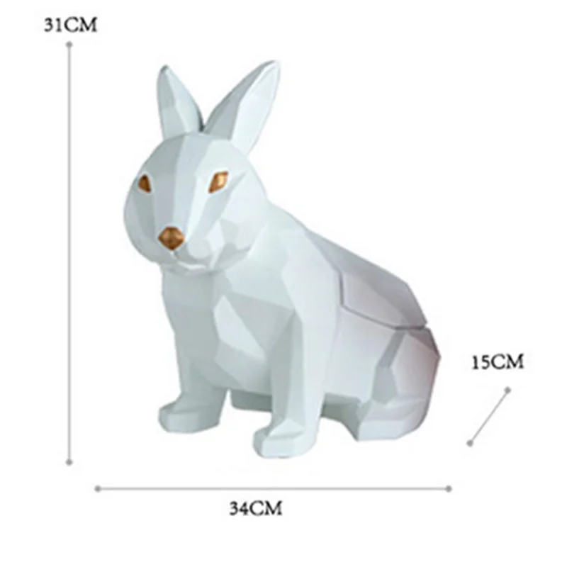 Creative Geometry Rabbbit Tissue Holder Cassette Paper Pumping Tray Living Room Coffee Table Decoration Rabbit Best Gift | Дом и сад