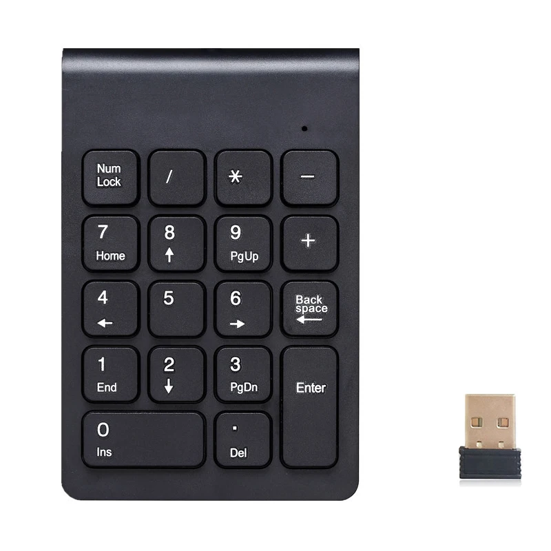 2 4G Беспроводная Ультратонкая цифровая клавиатура 18 клавиш с мини-USB Приемником