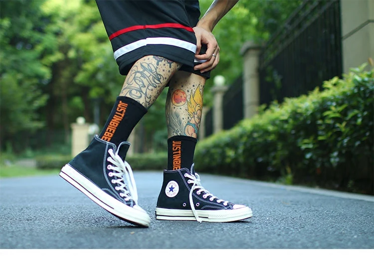 IMINCN 1Pair justin bieber sport casual hiphop Harajuku Cute Patter Ankle Socks Hipster Skateboard man Funny | Мужская одежда