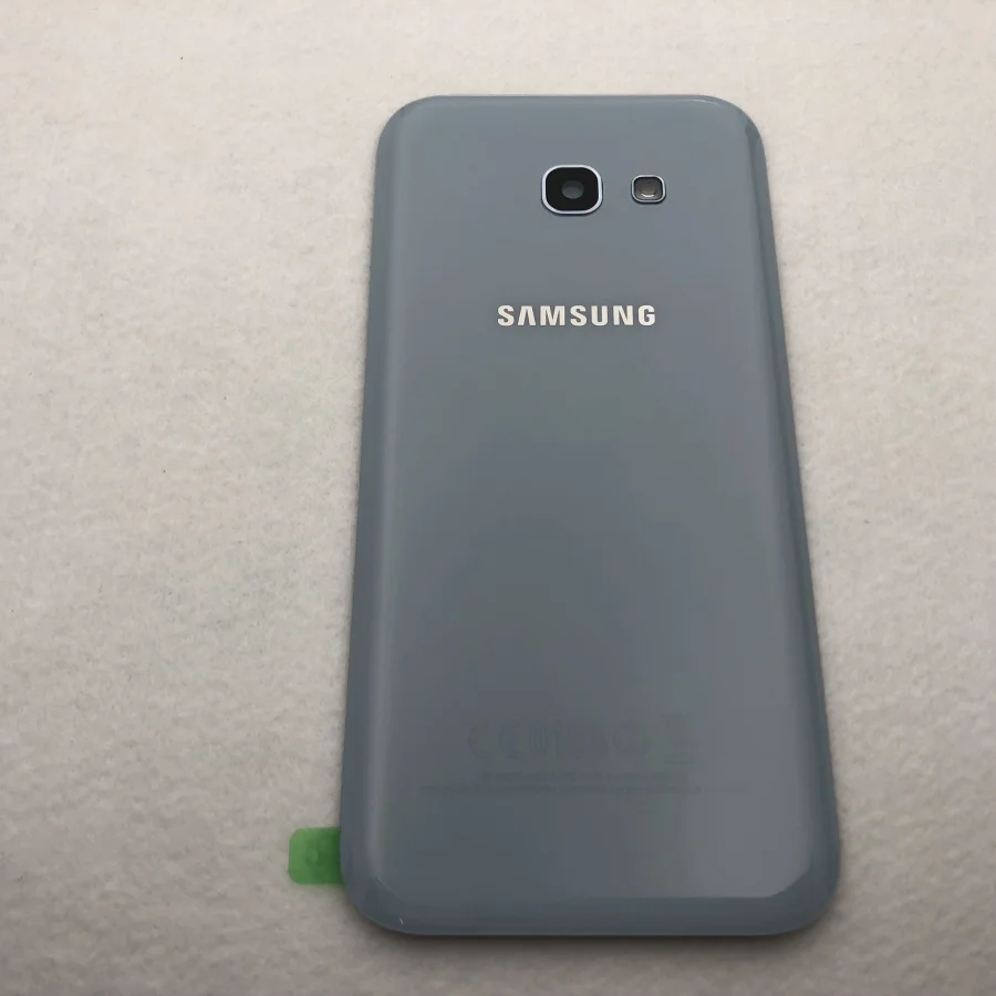 Заднее стекло+ стекло для камеры для samsung Galaxy A3/A5/A7 A320 A520 A720 задняя крышка со стеклянной крышкой задняя дверь Корпус чехол - Цвет: Синий