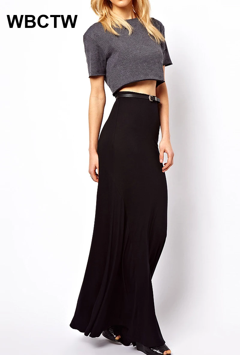 Женская длинная юбка-макси юбка Макс Сексуальная Повседневная Длинная для