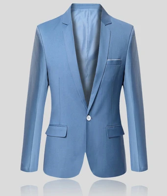 Sky Blue Мужской весенне-осенний приталенный мужской костюм куртка пальто 5XL 6XL повседневный костюм верхняя одежда серый синий; Мужское пальто; Блейзер домашний - Цвет: Sky Blue