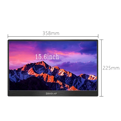 15.6inch ZEUSLAP 15,6 дюймов 1080P 72% NTSC Мини металлическая рамка ультратонкий портативный монитор для huawei Mate20, samsung S9, iPAD pro - Цвет: 15.6inch