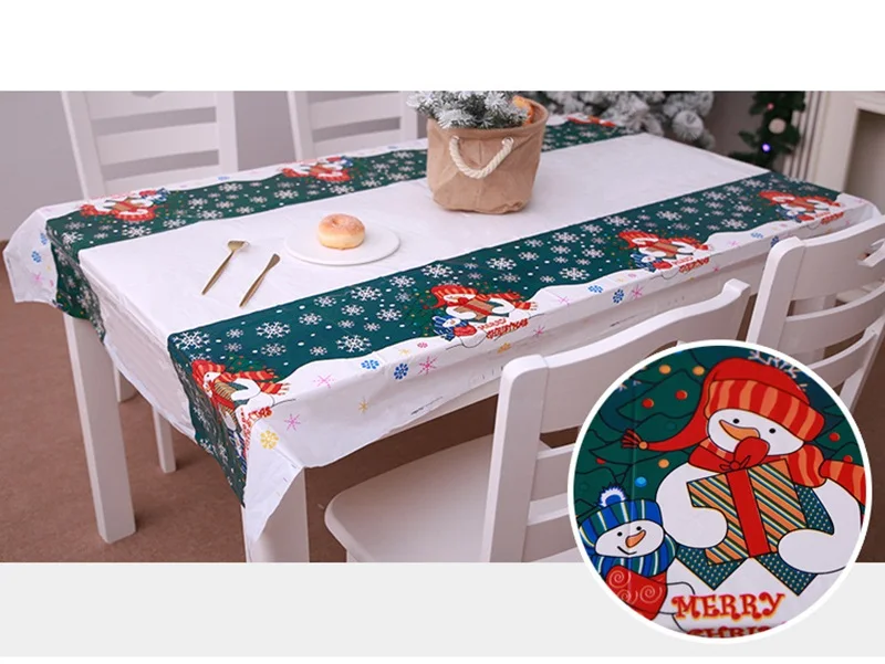 D 180 см Рождественская скатерть Merry Christmas одноразовые кухонные обеденные скатерти для домашнего стола Natal Noel Новогоднее украшение - Цвет: D